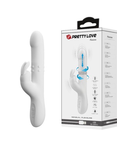 PRETTY LOVE - REESE VIBRADOR CON ROTACIÓN PLATEADO 