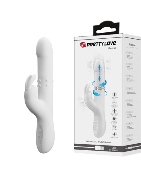 PRETTY LOVE - REESE VIBRADOR CON ROTACIÓN PLATEADO 