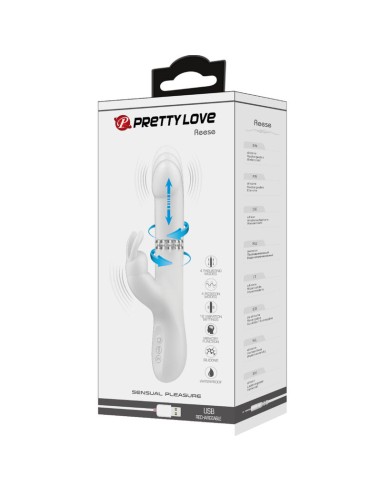 PRETTY LOVE - REESE VIBRADOR CON ROTACIÓN PLATEADO 