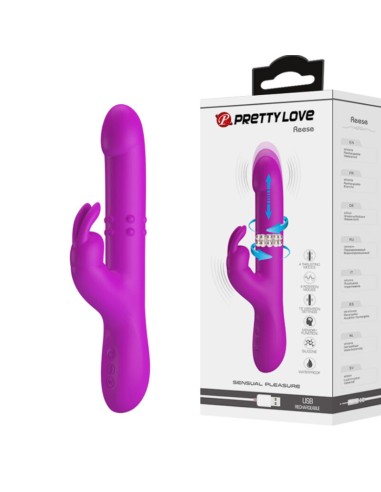PRETTY LOVE - REESE VIBRADOR CON ROTACIÓN MORADO 