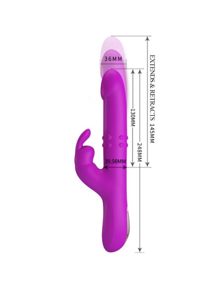 PRETTY LOVE - REESE VIBRADOR CON ROTACIÓN MORADO 