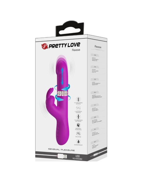 PRETTY LOVE - REESE VIBRADOR CON ROTACIÓN MORADO 