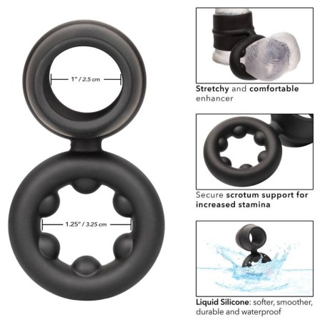 CALEXOTICS - ALPHA DUAL MAGNUM RING NEGRO CALEXOTICS