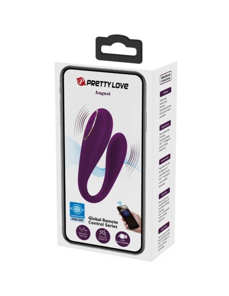 PRETTY LOVE - AUGUST VIBRADOR DOBLE PLACER APP REMOTE 