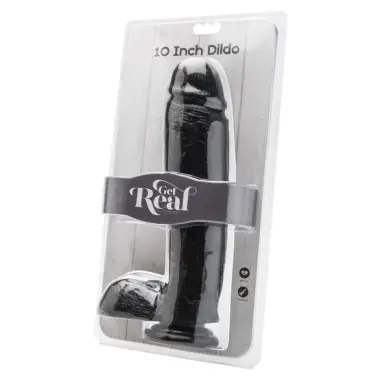 Get Real Dildo 25,5 cm con Testículos Negro - PVC