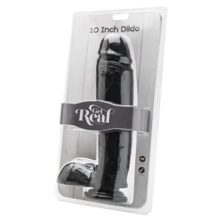 Get Real Dildo 25,5 cm con Testículos Negro - PVC