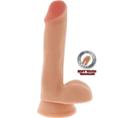 GET REAL - DUAL DENSITY DILDO 17 CM CON TESTÍCULOS NATURAL