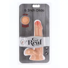 GET REAL - DUAL DENSITY DILDO 17 CM CON TESTÍCULOS NATURAL 2