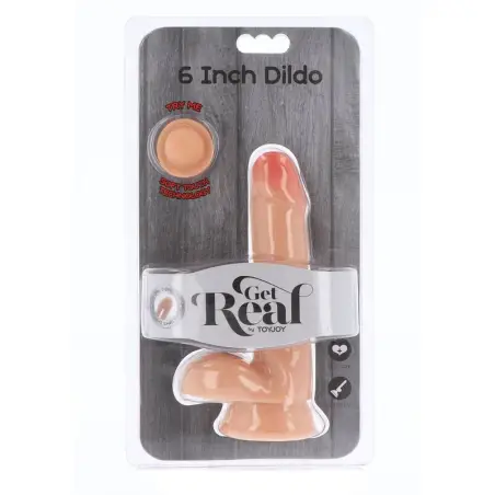 Get Real Dual Density Dildo 17 cm con Testículos Natural