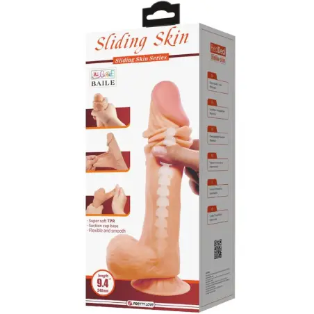 Pretty Love Sliding Skin Dildo 24 cm - Ventosa