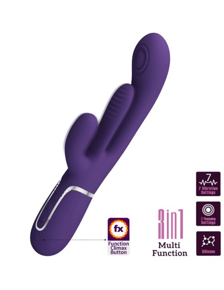 PRETTY LOVE - SHANIA TRIPLE VIBRADOR RABBIT MULTIFUNCIÓN MORADO 