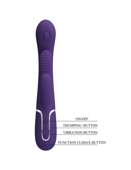 PRETTY LOVE - SHANIA TRIPLE VIBRADOR RABBIT MULTIFUNCIÓN MORADO 