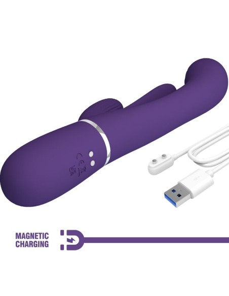 PRETTY LOVE - SHANIA TRIPLE VIBRADOR RABBIT MULTIFUNCIÓN MORADO 