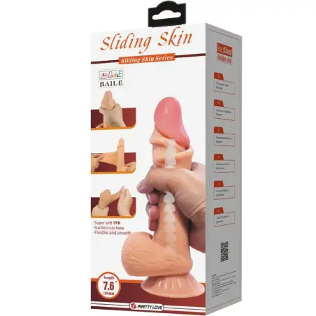 Pretty Love Sliding Skin Dildo 19.4 cm - Ventosa