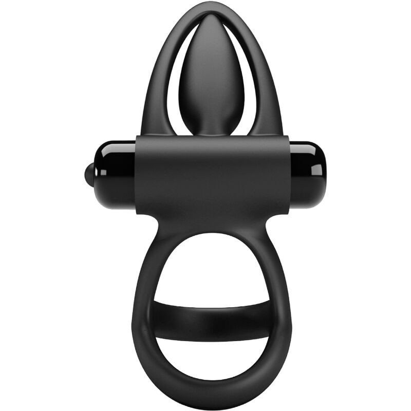 PRETTY LOVE - ANILLO VIBRADOR 10 VIBRACIONES SILICONA NEGRO 