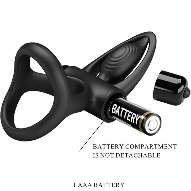 PRETTY LOVE - ANILLO VIBRADOR 10 VIBRACIONES SILICONA NEGRO 