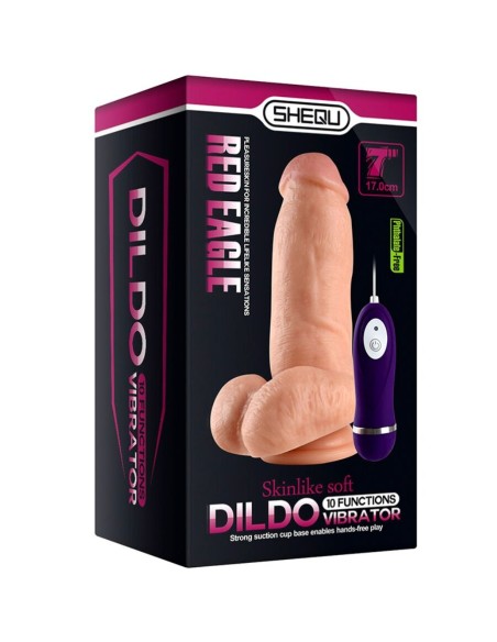 SHEQU - RED EAGLE DILDO VIBRADOR CON CONTROL REMOTO 17 CM 