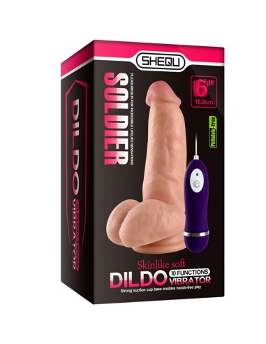 SHEQU - SOLDIER DILDO VIBRADOR CON CONTROL REMOTO 16 CM 
