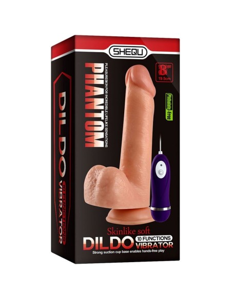 SHEQU - PHANTOM DILDO VIBRADOR CON CONTROL REMOTO 20 CM 