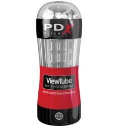 PDX ELITE - MASTURBADOR STROKER VIEWTUBE CONTROL ONDAS ESTIMULADORAS TRANSPARENTE PDX ELITE