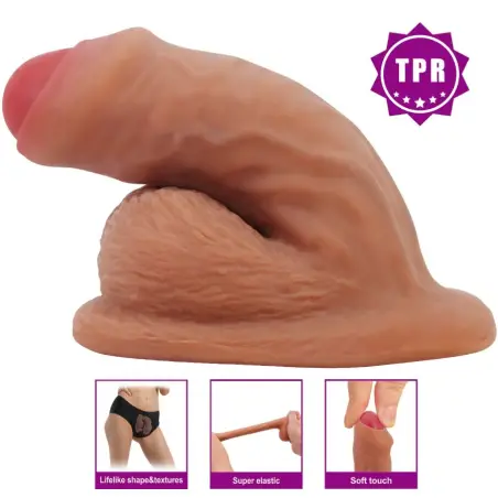Warnell Dildo Ultra Realístico y Elástico 9.5 cm Mulato