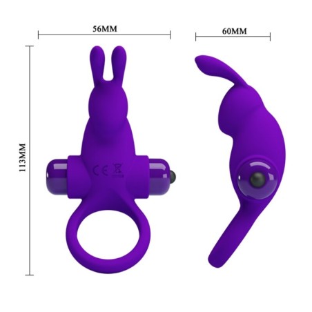 PRETTY LOVE - ANILLO VIBRADOR I CONEJO PARA PENE MORADO PRETTY LOVE MALE