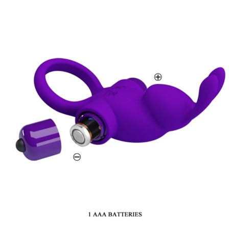 PRETTY LOVE - ANILLO VIBRADOR I CONEJO PARA PENE MORADO PRETTY LOVE MALE