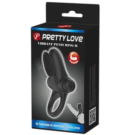 PRETTY LOVE - ANILLO VIBRADOR II PARA PENE NEGRO PRETTY LOVE MALE