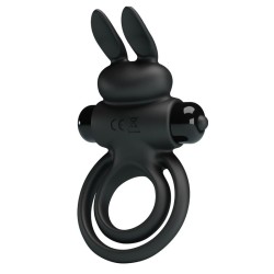 PRETTY LOVE - ANILLO VIBRADOR III CONEJO PARA PENE NEGRO PRETTY LOVE MALE 2