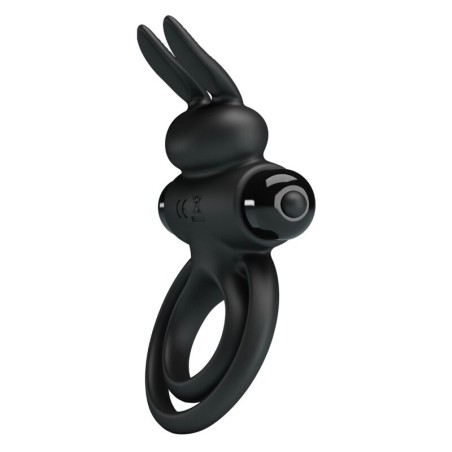 PRETTY LOVE - ANILLO VIBRADOR III CONEJO PARA PENE NEGRO PRETTY LOVE MALE