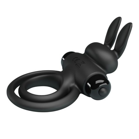 PRETTY LOVE - ANILLO VIBRADOR III CONEJO PARA PENE NEGRO PRETTY LOVE MALE