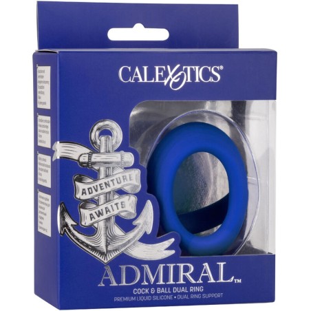 CALEXOTICS - ADMIRAL COCK BALL DOBLE ANILLO AZUL CALEXOTICS