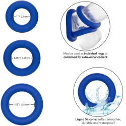 CALEXOTICS - ADMIRAL SET 3 ANILLOS PARA PENE AZUL CALEXOTICS 2