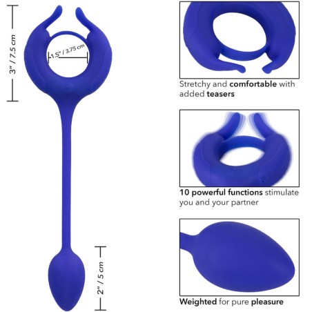 CALEXOTICS - ADMIRAL ANILLO CON PESO PARA PENE AZUL CALEXOTICS