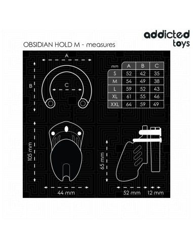ADDICTED TOYS LOCKED - OBSIDIAN HOLD JAULA PARA PENE TALLA M 