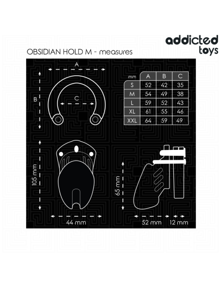ADDICTED TOYS LOCKED - OBSIDIAN HOLD JAULA PARA PENE TALLA M 
