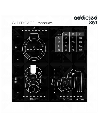 ADDICTED TOYS LOCKED - GILDEN CAGE JAULA PARA PENE DE SILICONA 8,5 CM 