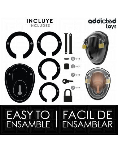 ADDICTED TOYS LOCKED - KEYLESS RESTRAINT JAULA PARA PENE 11,5 CM 