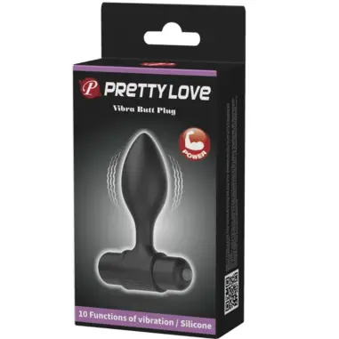 Vibra Butt Plug Anal 10 Vibraciones Negro | Pretty Love