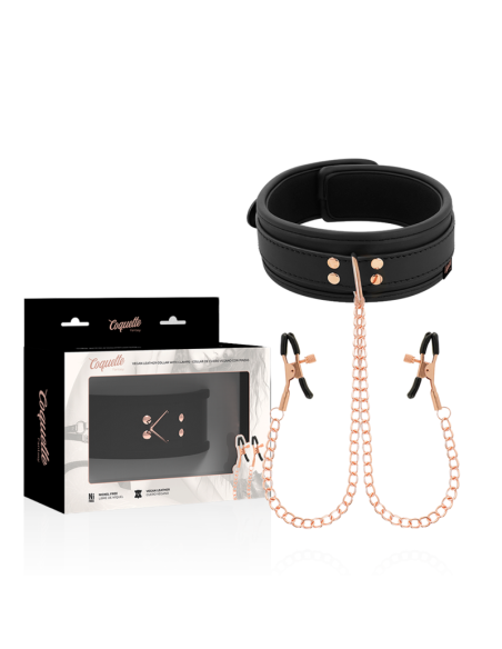 COQUETTE CHIC DESIRE - FANTASY COLLAR CON PINZAS PEZONES CON FORRO DE NEOPRENO 