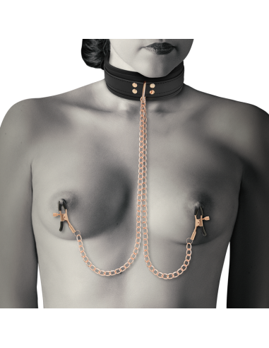 COQUETTE CHIC DESIRE - FANTASY COLLAR CON PINZAS PEZONES CON FORRO DE NEOPRENO 