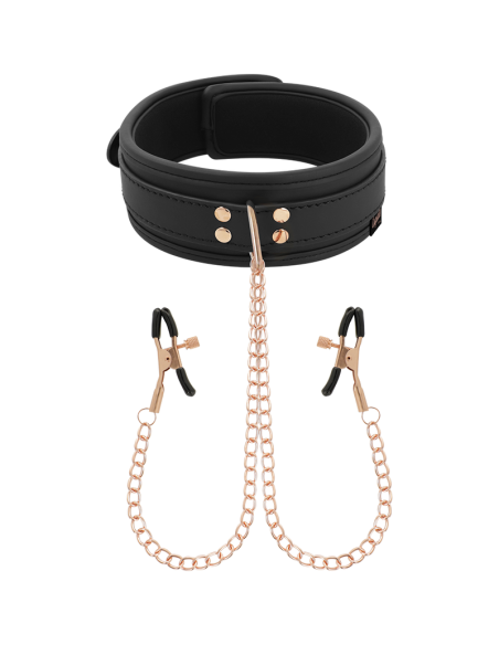COQUETTE CHIC DESIRE - FANTASY COLLAR CON PINZAS PEZONES CON FORRO DE NEOPRENO 