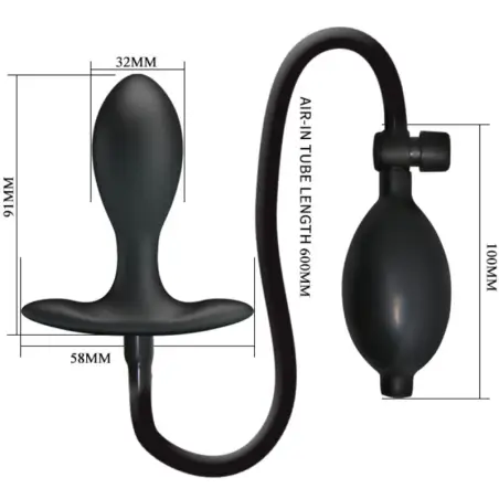 Plug Anal Inflable Negro - Sumergible | Pretty Love