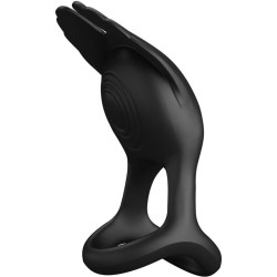 PRETTY LOVE - SILAS ANILLO VIBRADOR 7 VIBRACIONES SILICONA NEGRO PRETTY LOVE MALE 2