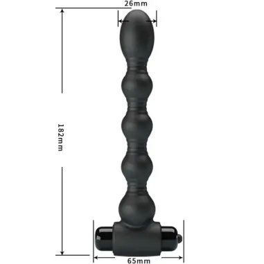 Lynn Plug Anal Silicona 10 Vibraciones Negro | Pretty Love