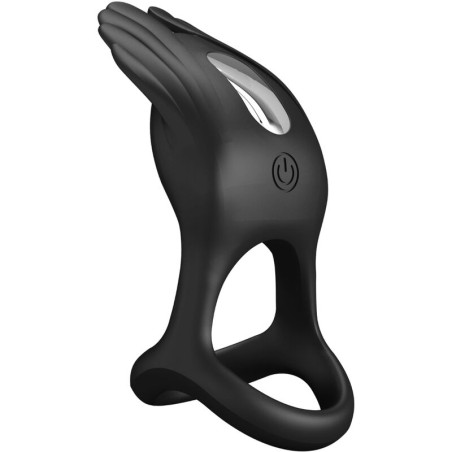 PRETTY LOVE - SILAS ANILLO VIBRADOR 7 VIBRACIONES SILICONA NEGRO PRETTY LOVE MALE