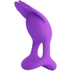PRETTY LOVE - SILAS ANILLO VIBRADOR 7 VIBRACIONES SILICONA LILA PRETTY LOVE MALE 2
