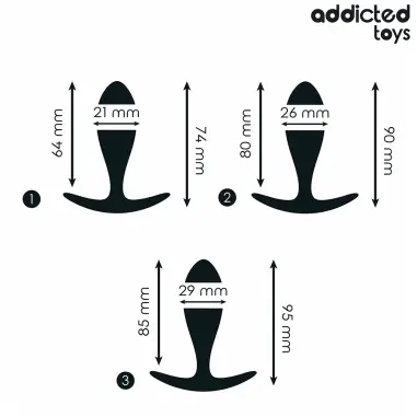 Set de 3 Plug Anal Silicona Modelo 2 | Addicted Toys
