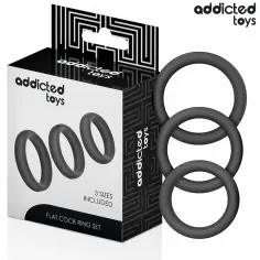 ADDICTED TOYS - SET DE ANILLOS SILICONA PLANOS 2