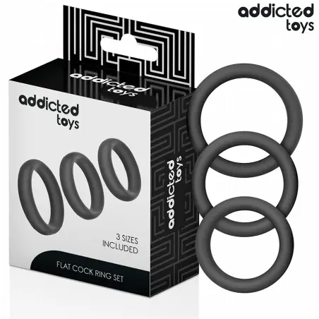 ADDICTED TOYS - SET DE ANILLOS SILICONA PLANOS